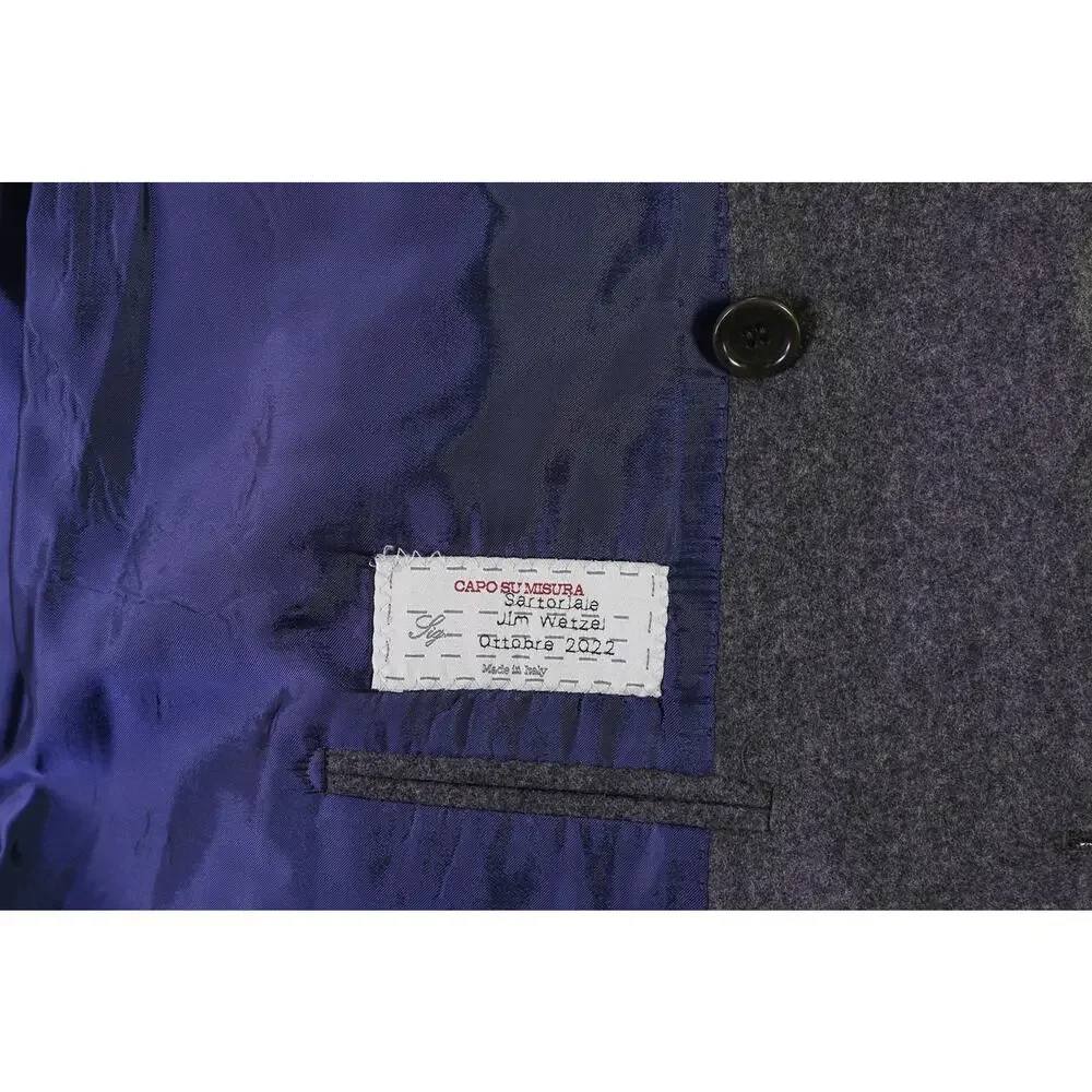 Sid Mashburn Kincaid No. 3 Gray Wool Cashmere Flannel Double Breasted Blazer 46R